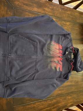 Nike Full-Zip Hoodie Size XL Blue Graphic Logo Sweatshirt